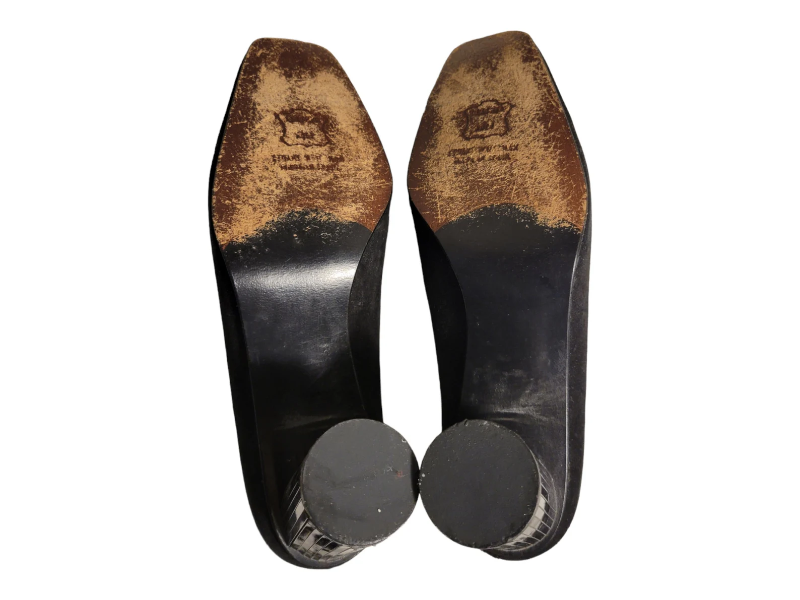 Stuart Weitzman 5 B Vintage Suede Pumps with Mirrored Heel BLACK Made In Italy - Image 9