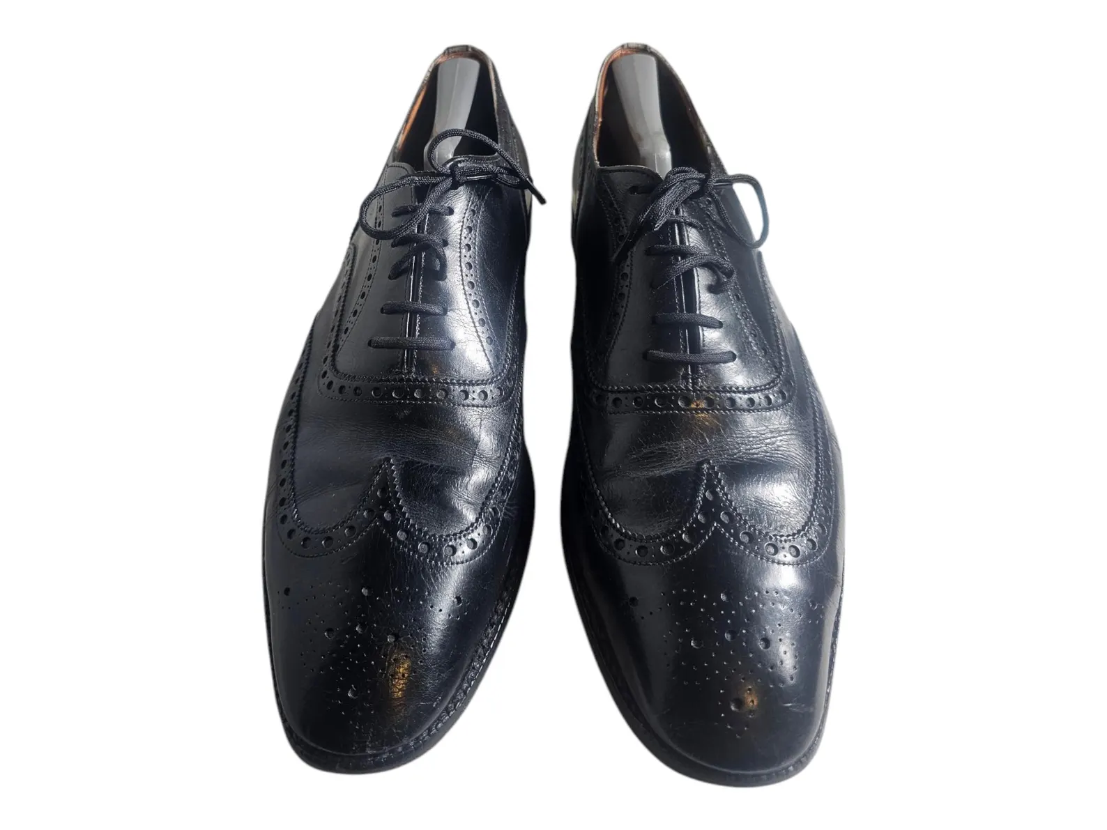 Vintage CHURCH'S Size 10.5 Black Leather Wingtip Lace Up Brogue/Rare English Dress Shoes - Image 7