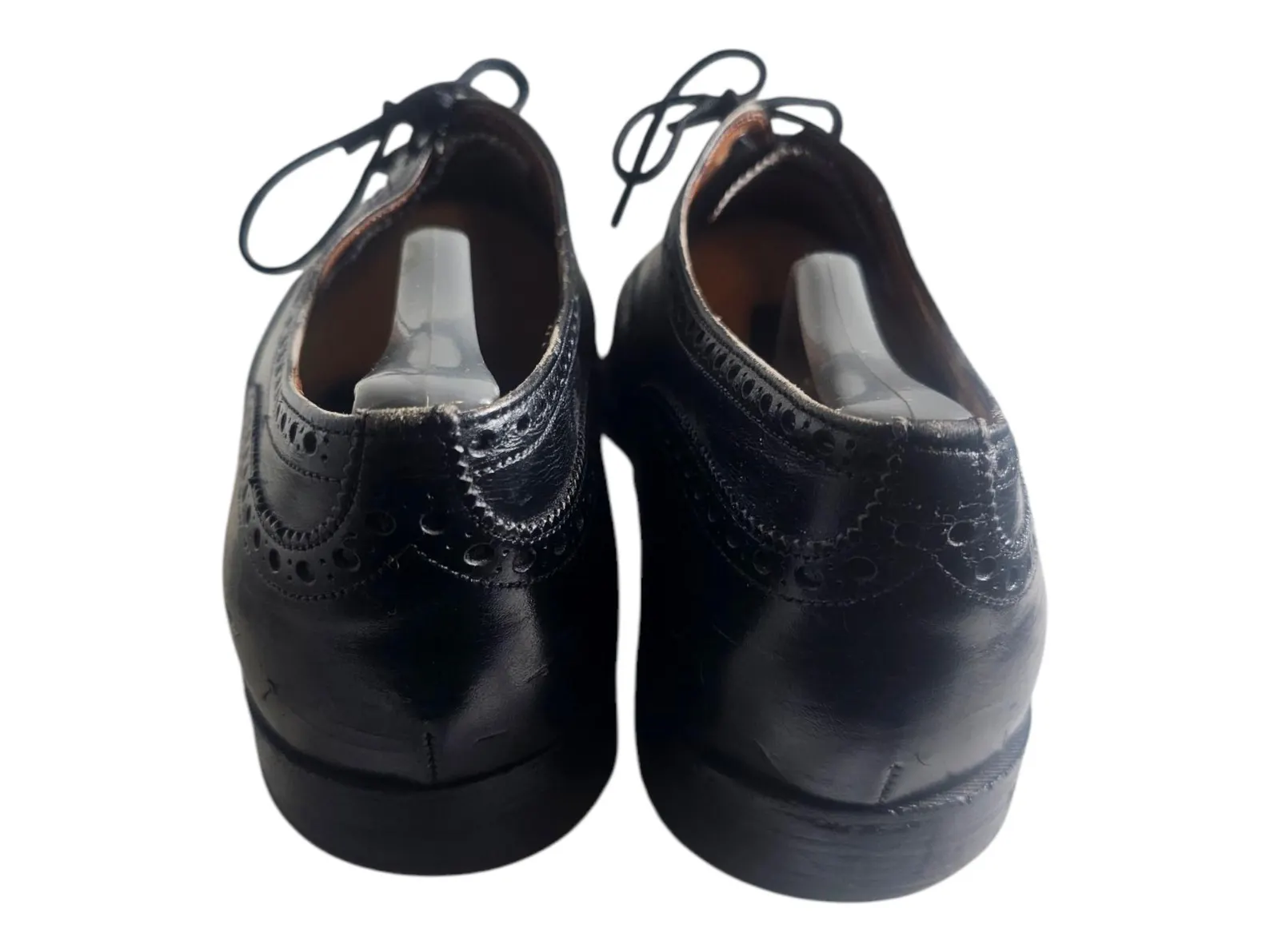 Vintage CHURCH'S Size 10.5 Black Leather Wingtip Lace Up Brogue/Rare English Dress Shoes - Image 6