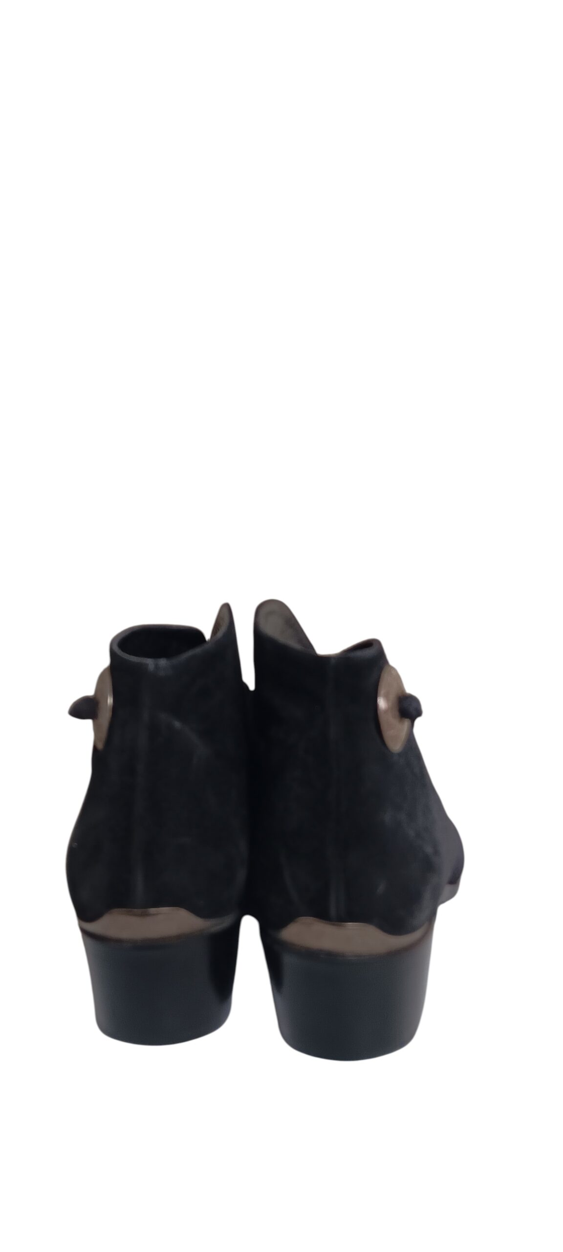 Black Western Ankle Boots w/ Silver Concho - Image 4