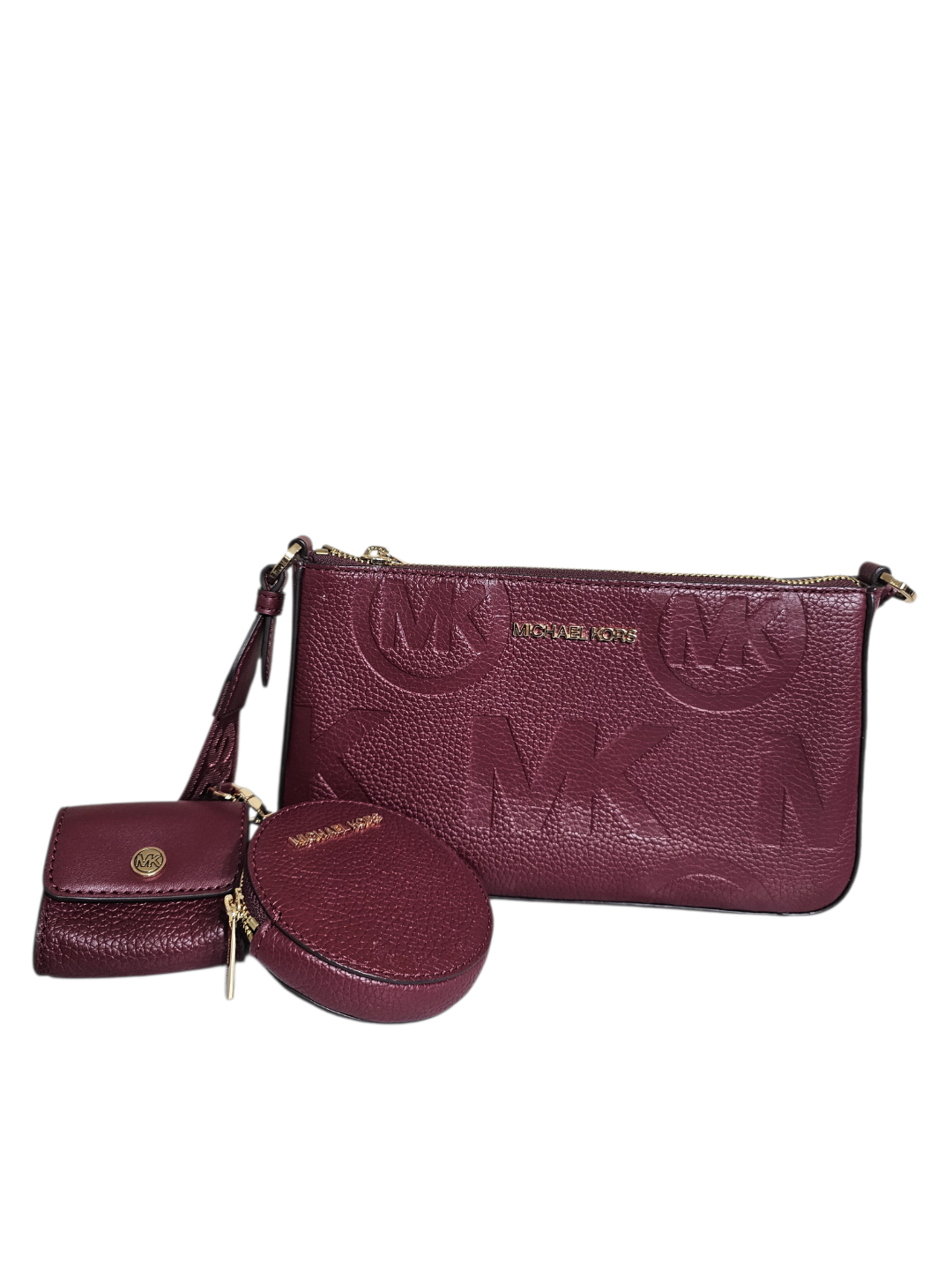 Michael Kors Jet Set Logo Embossed Leather Crossbody Bag With Apple Coin Purse - Image 2