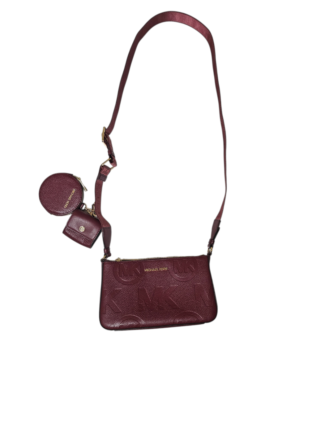 Michael Kors Jet Set Logo Embossed Leather Crossbody Bag With Apple Coin Purse - Image 3