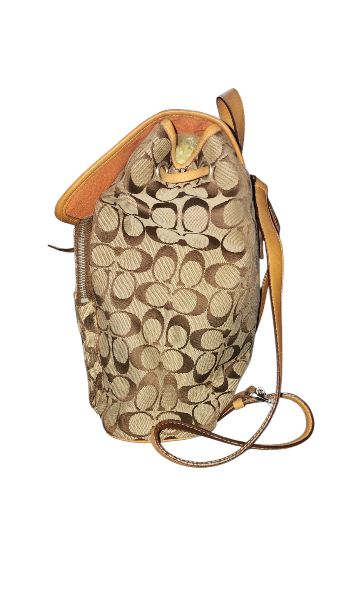 Coach Canvas Khaki and Brown Large Backpack - Image 4