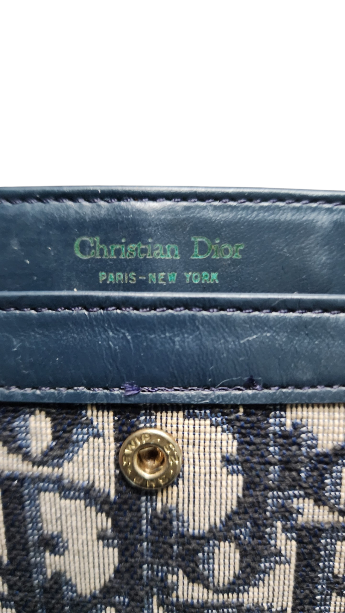 Christian Dior Navy and White Clutch Wallet Purse - Image 4