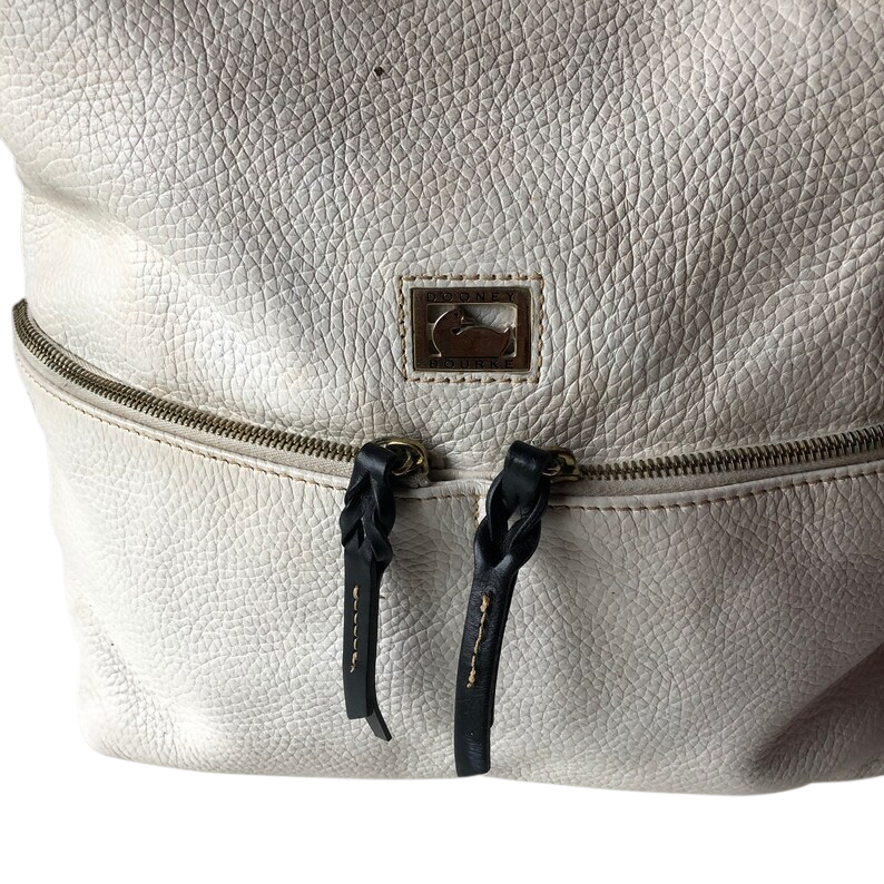 Vintage Dooney & Bourke White Leather XL Tote Bag: 1990s Pebbled Grain - Image 7